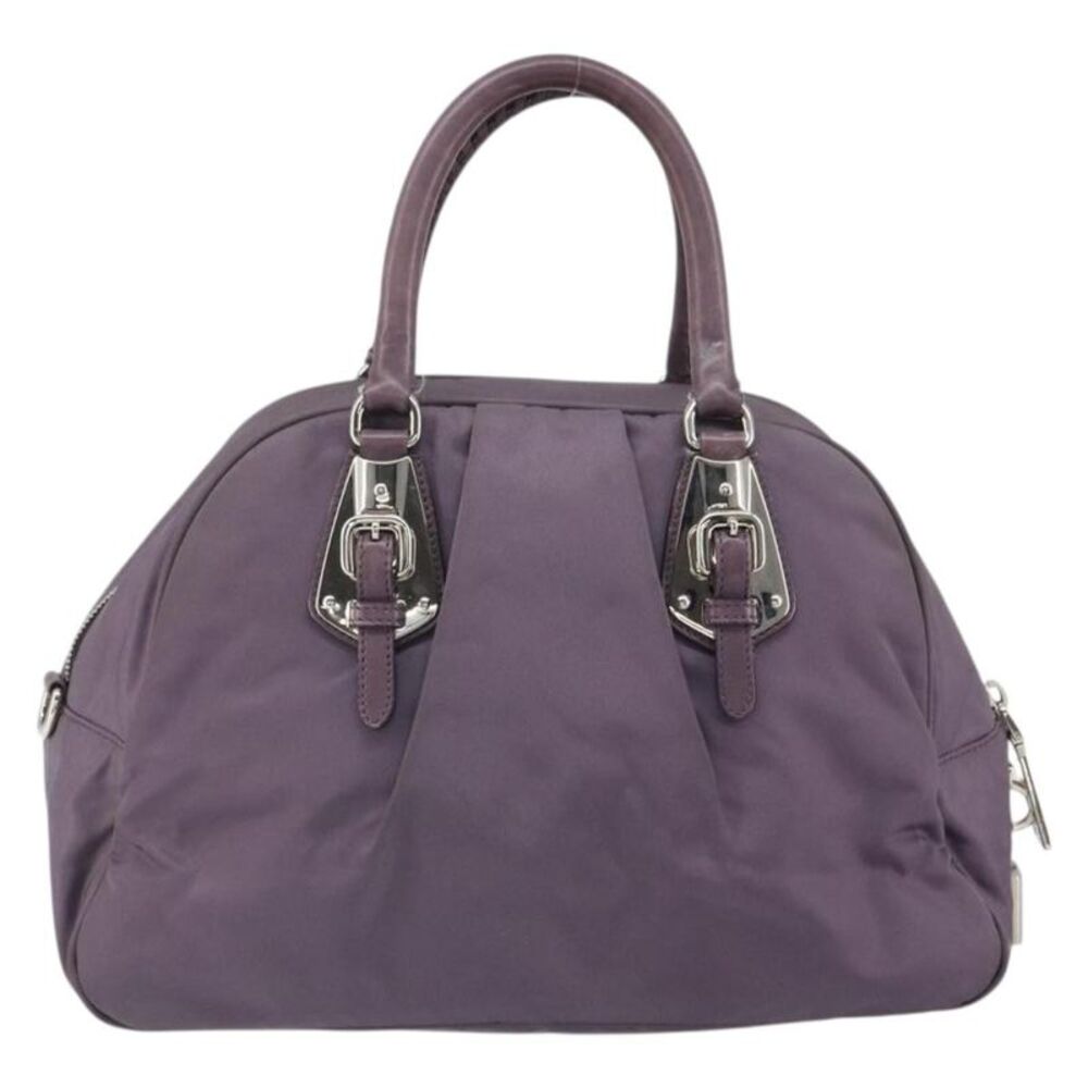 Prada Buckle Dome Satchel Tessuto Purple Nylon Handbag - Picture 2 of 16